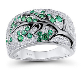 Nhẫn xoàn Sakura, phong cách Nhật bản, đính đá Zircon, bản rộng, chắc chắn, mạnh mẽ, kèm túi nhung Cung hỷ