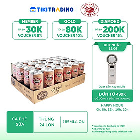 Thùng 24 lon cà phê sữa Highlands Coffee 185ml