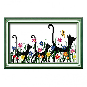 Bộ Tranh Thêu Chữ Thập 14CT Ba Con Mèo (41x28cm)