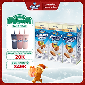 Sữa Hạt Hạnh Nhân ALMOND BREEZE vị Vanilla 180ml x 3 Hộp