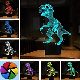 Dinosaur 3D LED Night Light Touch Remote Table Desk Illusion Lamp Kids Gifts