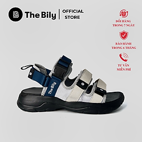 Giày Sandal Nam Nữ Unisex The BiLy Quai Ngang Dây Dù Đế IP Siêu Êm Nhẹ Màu Xanh Kem-BL08