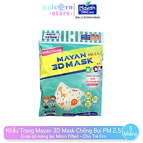 Khẩu Trang Mayan 3D Mask Chống Bụi PM 2.5 Gói 5 Miếng