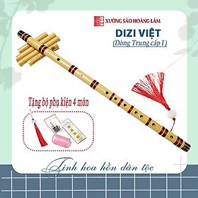 Mua Sáo trúc Dizi Việt tone Sol trầm (G) nứa namTrung Cấp I tặng bộ phụ kiện màng rung  ốp màng  keo dán và dây treo hoa sen