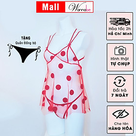 Đầm ngủ WANNABE DNC15 váy ngủ lưới trong suốt sexy tặng kèm quần đồng bộ khoe thân hình sexy gợi cảm của bạn gái
