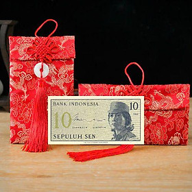 Túi gấm loại 10 Indonesia xưa sưu tầm, làm quà tặng