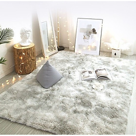 Mua Thảm Lông Dài Trải Sàn Cao Cấp Kiểu Loang - xám nhạt - 1m2x1m6