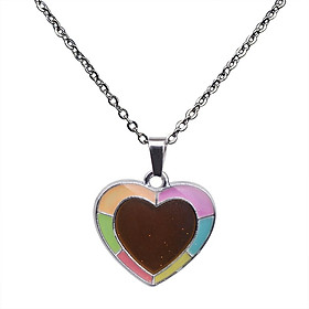 Fashion Color Change Mood Necklace Heart-shaped Pendant Women Lady Jewelry