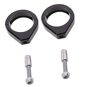 2x Black  Mounting Bracket 49mm Fork Relocation Clamp for