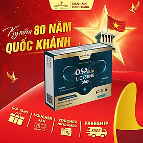 Viên uống Osaskin L-Cystine Plus hỗ trợ cải thiện da khô sạm, gãy rụng tóc, giúp da và móng khoẻ hơn (30 viên) - Nutramed
