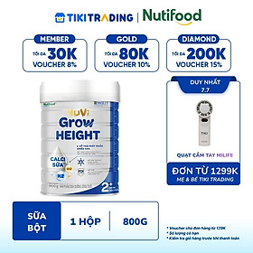 Sữa Bột Nuvi Grow Height phát triển chiều cao Trên 2 tuổi Lon 800g