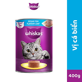 Hình ảnh Thức ăn mèo Whiskas vị cá biển lon 400g