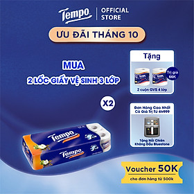 Giấy vệ sinh cao cấp Tempo Toipa - 3 lớp bền dai, an toàn cho da - Thương hiệu Đức (Lốc 10 Cuộn)