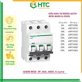 [Hàng chính hãng Schneider Electric] Cầu dao / Aptomat tự động  MCB Acti9 iC60N 3P 6kA 400V, C Curve