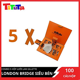 Combo 5 hộp lưỡi lam Gillette London Bridge Cam siêu bén dành cho