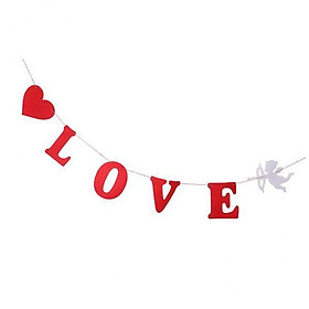 2X Romantic Love Heart Angel Banner Wedding Engagement Party Hanging Decor