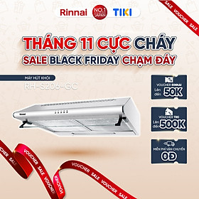 Mua Máy hút mùi Rinnai RH-S206-GC than hoạt tính và ống thoát 250W - Hàng chính hãng.