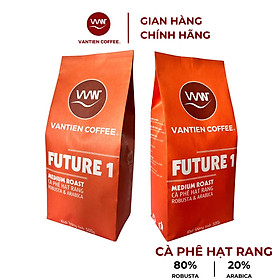 Combo 2 gói Cà phê hạt rang Vantien Coffee Future 1 cấp độ rang vừa, phù hợp pha phin, pha máy, cold brew 500g/gói