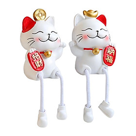 Lucky Cats Figurine Animal Statue Resin Sculpture for Living Room Decoration