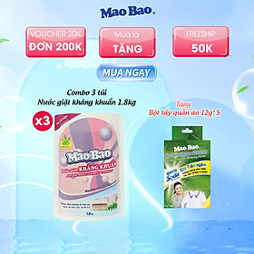 Combo 03 túi nước giặt kháng khuẩn Mao Bao 1800g