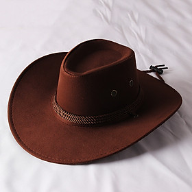 Hình ảnh Nón mũ cao bồi phong cách Mỹ dành cho nam và nữ chất liệu da lộn dona23090102