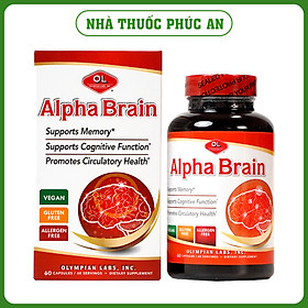 Viên uống bổ não Alpha Brain Olympian Labs Mỹ 60 viên chứa ginkgo biloba giúp tăng cường tuần hoàn não