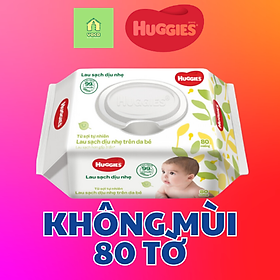 Khăn ướt Huggies không mùi 80 miếng mẫu mới