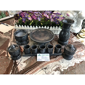 Mua Bộ đồ thờ cúng đá cẩm thạch vân đen