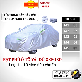 Bạt phủ ô tô vải dù Oxford cao cấp - Mr Ô Tô 10 size độc quyền - Bảo vệ xe tuyệt đối - Bảo hành 2 năm