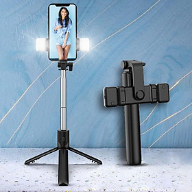 【ky】R1S Selfie Stick Adjustable Multifunctional 3 in 1 Bluetooth-compatible Remote Control Phone Tripod for Video Shooting