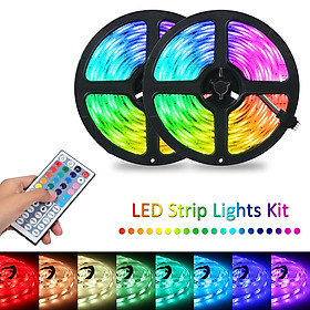 Tomshine 2x5m 300leds RGB Strip Lights Kit with 44 Keys IR Remote Controller Dimmable Color Changing Rope Lights IP65