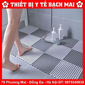 Thảm Nhựa Ghép Lỗ Kháng Khuẩn Chống Trơn, Trượt, KT30*30cm Sạch Sẽ, Thoáng Mát, Êm Chân, An Toàn - màu xám