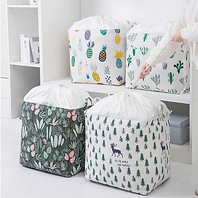 Túi Đựng Chăn Màn Quần Áo Đa Năng Vải Canvas Chống Thấm Nước Phong Cách Vintage Thể Tích 100L