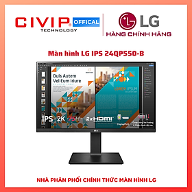 Màn hình máy tính LG QHD 23.8'' IPS HDR10 chân đế linh hoạt 24QP550-B Hàng Chính Hãng