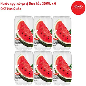 Nước ngọt có ga giải khát vị Dưa hấu (NƯỚC DƯA HẤU CÓ GA) 350ML X 6 CHAI OKF Hàn Quốc