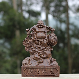 Mua Tượng Phật Di Lặc Bằng Gỗ Đàn Hương Thơm Cao 18 cm