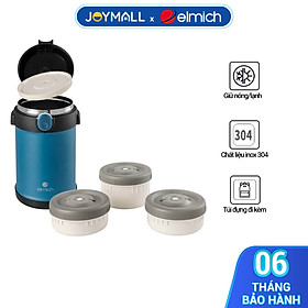 Mua Hộp cơm giữ nhiệt inox 304 Elmich EL8303 2L  Hàng chính hãng  gồm 3 hộp  có túi đựng - JoyMall