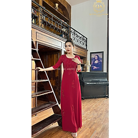 ÁO DÀI DẠ HỘI TRUNG NIÊN LUXURY SAPPHIRE DRESS