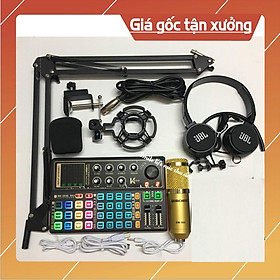 Mua Mic thu âm livestream bm900 sound card k300 - bộ thu âm sound card k300 autotune bluetooth Chân kẹp Tai Nghe