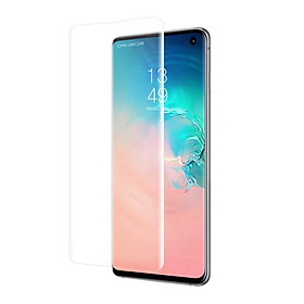 Tấm kính cường lực trong suốt full keo UV dành cho SamSung Galaxy S10 Plus