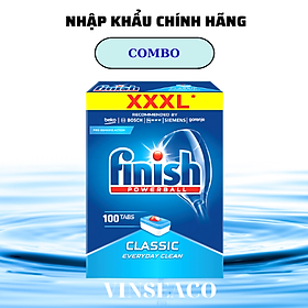 Viên rửa Chén Tổng Hợp Finish 100 Tabs classic Dùng Cho Máy Rửa Bát - 100 viên finish