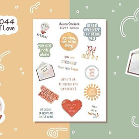 Sticker sheet self love - chuyên dán, trang trí sổ nhật kí, sổ tay | Bullet journal - Unim040