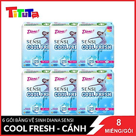 Combo 6 Băng Vệ Sinh Diana Cool Fresh Siêu Mỏng (Gói 8 Miếng)