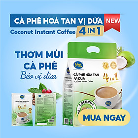 Cà phê hòa tan vị dừa 4in1 Lekofe 100% cà phê nguyên chất Đậm vị cà phê béo vị dừa Túi 24 gói 432g
