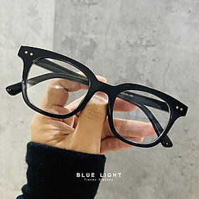 Kính Giả Cận, Gọng Kính Cận Nam Nữ GM Vuông Dáng Nhỏ Gọng Đen Không Độ Hàn Quốc - BLUE LIGHT SHOP