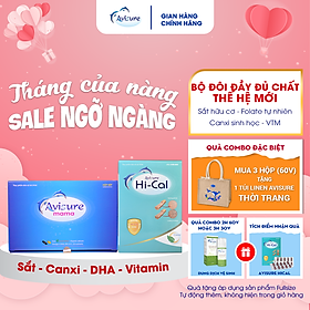 Combo sắt canxi DHA Vitamin tổng hợp cho bà bầu Avisure 120 viên