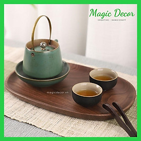 Mua Khay decor gỗ óc chó chữ nhật bo tròn 4 góc kích thước 18x28cm