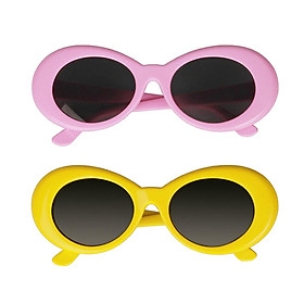 2pc Retro Kurt Cobain Glasses Clout Goggles Sunglasses Oval Bold Mod Thick Frame