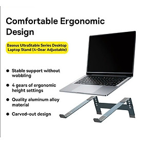 Mua Giá Đỡ Tản Nhiệt Đa Năng Baseus UltraStable Series Desktop Laptop Stand Dùng cho Laptop/Macbook (Chất liệu kim loại cao cấp  điều chỉnh độ cao và góc nhìn) hàng chính hãng