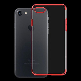 Ốp lưng cho Iphone 7 / Iphone 8 - Ốp dẻo viền mạ màu Đỏ ánh kim - Hàng Chính Hãng